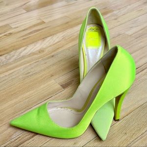 Christian Dior neon yellow pumps
